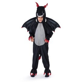 Dress Up America Dragon Costume for Kids - Black Dragon Dress Up Set for Girls and Boys (Extra-Large)