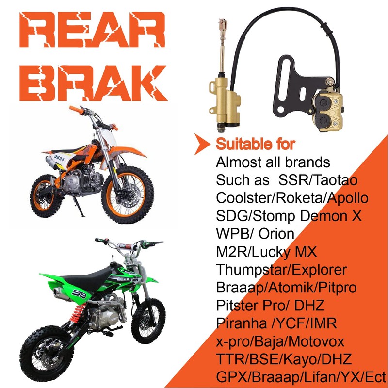 Rear Disc Hydraulic Brake Master Cylinder Caliper works with 70cc-150cc