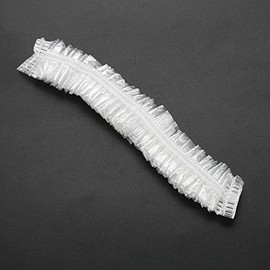 100pcs Gorros de ducha desechables Sombrero de Baño Gorro de Pelo Portátil de Viaje Transparente gorros impermeables de plástico elástico para el cabe