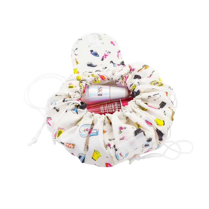 Lazy Cosmetic Bag, ONEGenug Makeup Bag, Drawstring Design One-Step Organizer,