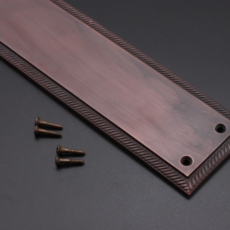 5mm Heavy Duty Solid Cast Brass Georgian Finger Plate Door
