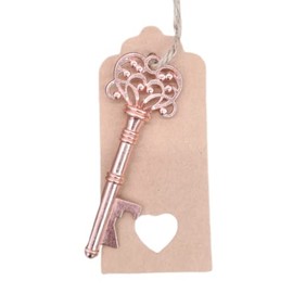 Vintage Keyring Bottle Opener with Day - Wedding Favor, Party Favor, Novelty Gift, Key to My Heart, Gift for Guests, for Him (Rose Gold, Vintage)
