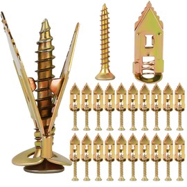 BIZSYUMI 160 PCS Self Drilling Drywall Anchors with Screws Kit - Includes 80 Dry Wall Anchors & 80 Self Drilling Anchor Screws, No Drill Needed for Hanging Pictures, Shelves, Cabinets