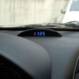 Baceyong Car Temperature Clock, Universal Digital Thermometer Clock for Car Dashboard with BYD Interior Display, Blue