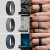 ThunderFit Men Silicone Wedding Rings, Breathable Pattern Engagement Bands 8mm