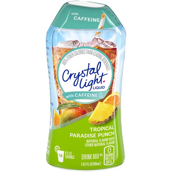 Crystal Light Liquid Tropical Paradise Punch Energy Drink Mix with Caffeine (1.62 oz Bottle)