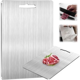 AstraGlam Titanium Chopping Board Set 25 x 15 cm - Premium Titanium Cutting Board - Titanium Chopping Board Stainless Steel Metal - High-Quality Chopping Boards Stone for Modern Kitchens - Titanium