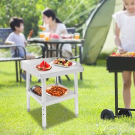 24 x 24 Inch Commercial Food Prep Table Stainless Steel Heavy Duty Work Prep Table with Undershelf, Silver Kitchen Workstation with Backsplash and Sidesplash for Restaurant and Home