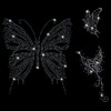 BEUNITONE 3 Pcs Rhinestone Butterfly Iron on Patches Bling Hot