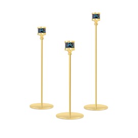 YIUTOYILY Gold Candle Holder Set of 3 for Taper Candles, Decorative Gold, Fits 3/4 inch Candles