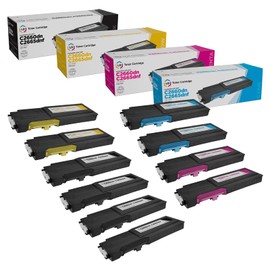 LD Compatible Dell 593 Toner Cartridge Replacements for Dell C2660dn & C2665dnf Printers High Yield 10-Pack Includes : 4 Black, 2 Cyan, 2 Magenta, 2 Yellow Compatible with Dell Color Laser C2660dn