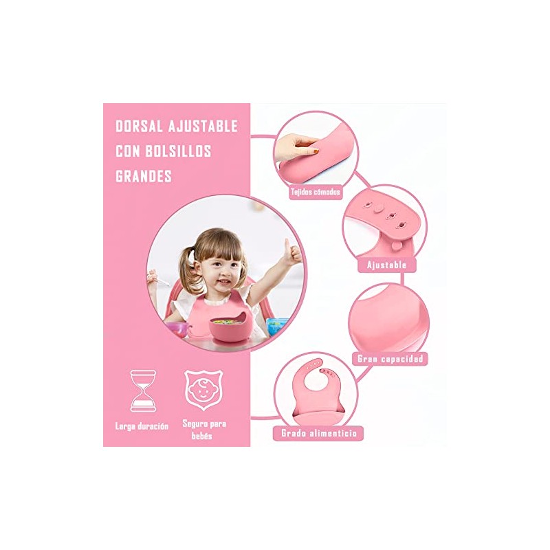 Platos para Bebe Silicon, 10 Pzas Set Alimentacion Complementaria Bebe,