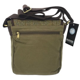 Harris Tweed Messenger Bag (Small, Khaki Green)