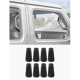 Savadicar Carbon Fiber Interior Accessories - A & B Pillar Grab Bar Handles Trim Set for 2018-2023 Jeep Wrangler JL JLU 4XE & Gladiator JT - Premium Texture Interior Decor Upgrade Option, 8-Piece