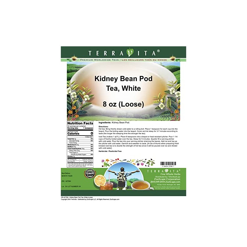 Kidney Bean Pod Tea, White (Loose) (8 oz, ZIN: 427584)
