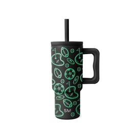 Simple Modern 24oz Trek Kids Tumbler with Silicone Straw Lid - Dishwasher Safe - Leak Proof:_Dude Perfect Neon Sports