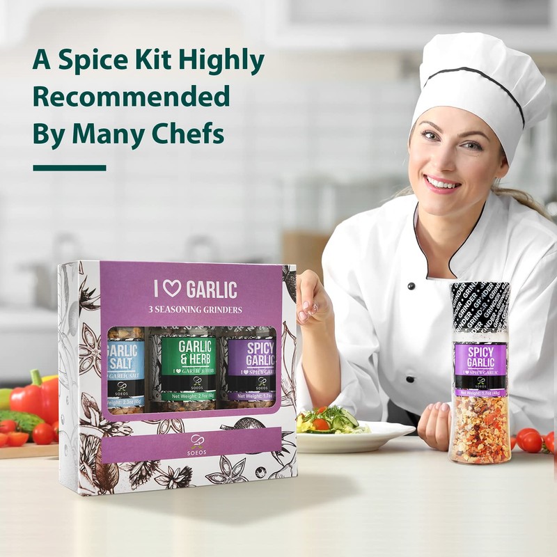 Soeos Spice Seasoning Set of 9 Individual Spice Grinder, Pure