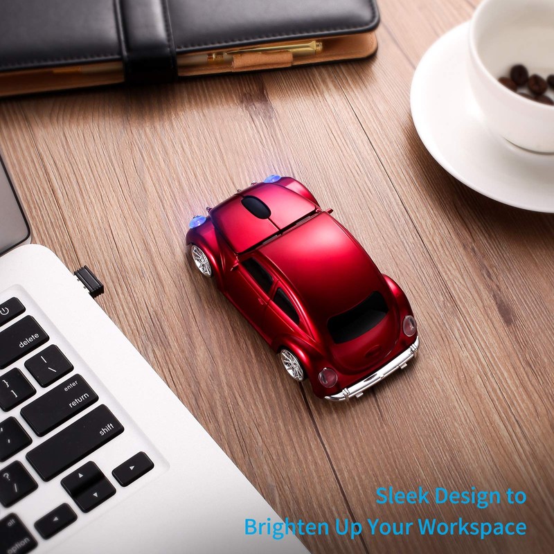 BKLNOG Classic Car Shaped Mouse [Updated] with LED Headlights, 1600