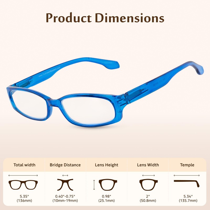 TruVision Readers Reading Glasses - 9503H - 1- Blue-2.50