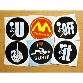 Unbranded/Generic 6 Funny Hard Hat Stickers \ Im Loving It F-it Sushi Redneck Laborer Foreman Kit