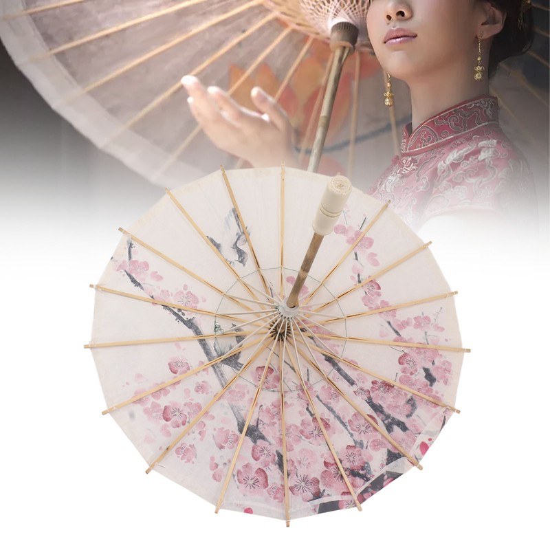 Chinese Oiled Paper Umbrella Handmade Paper Umbrella with Wood Handle