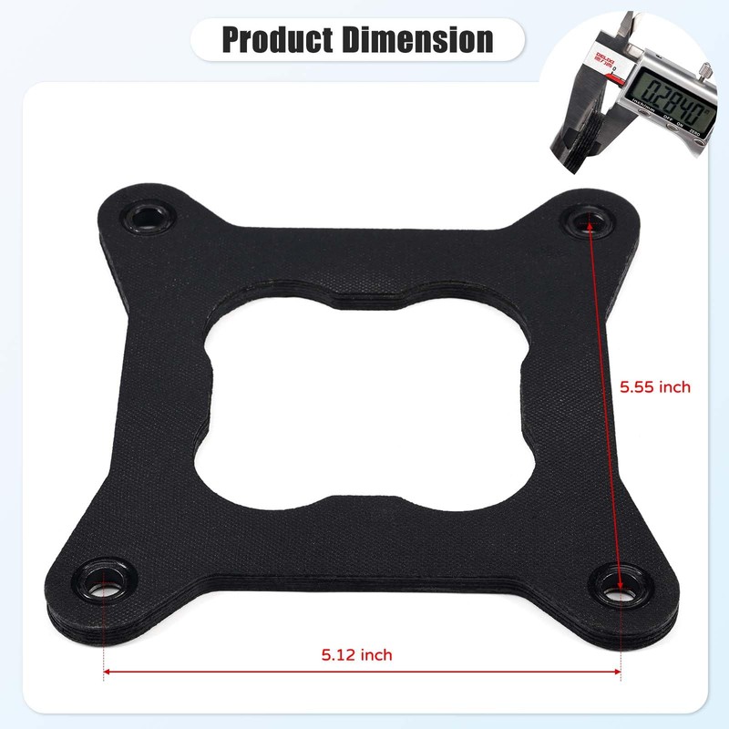 Atesilor 9265 Square Bore Carburetor Heat Insulator Gasket Spacer with