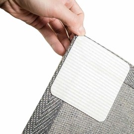 Rug Pads Grippers, Non Slip Washable Grippers for Rug, “Vacuum TECH” - New Materials to Anti Curling Rug Pad : Keep Your Rug in Place & Make Corner Flat and Easily Peel Off, Pack of 4