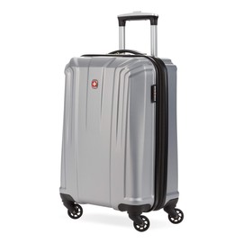 SwissGear 3750 Hardside Luggage with Spinner Wheels, Silver, Carry-On 18.5-Inch