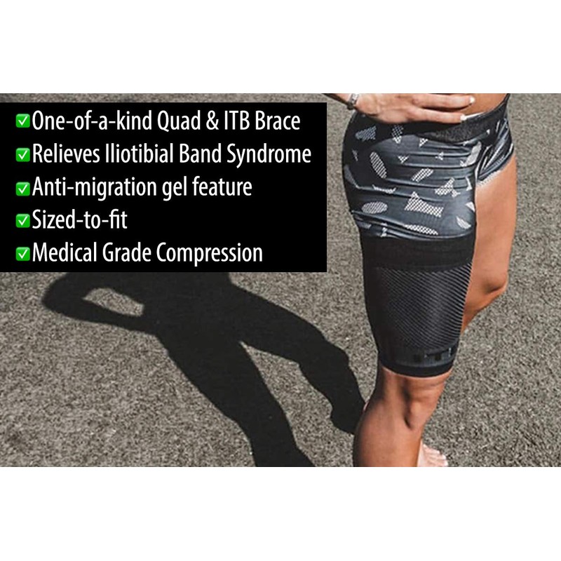 Thigh Quad Iliotibial Band Brace by OrthoSleeve for thigh pain,