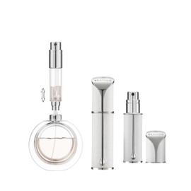 Refillable Perfume Atomizer, Bottom Filling Fragrances Perfume Bottle, Mini Cologne Dispenser, Travel sized, Portable Sprayer for Women Men, Gift (AQUA, WHITE)