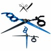 Two Finger Insert Blue and Black Hair Salon Barber Scissors