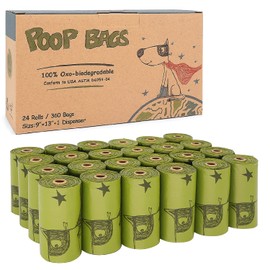 Ley's Dog Poop Bags, Biodegradable Poop Bags for Dogs with Dispenser, Eco-Friendly, Unscented/Scented Extra Thick Strong Doggie Waste Bags, Doggy Bags