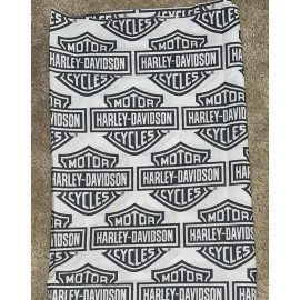 Harley Davidson Fabric Great For  Valance 80” Wd x 22” Lg Black White Shield NEW