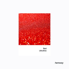 Hemway Polyurethane & Epoxy Resin Glitter 100g / 3.5oz Metallic Crystal Flake Additive for Flooring Jewelry Tumblers Glass Pigment - Ultra Fine (1/128" 0.008" 0.2mm) - Red