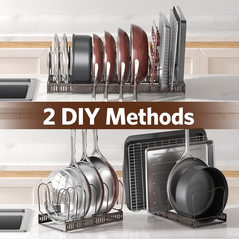 ORDORA Pots and Pans Organizer under Cabinet with Pan Holder: