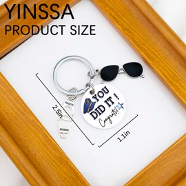 YINSSA Gifts For Police Officers Handcuff Key Police Academy Graduation Gifts For Men Firefighter Appreciation Cop Gift For Men Mini Handcuffs Sunglasses Officers Accessories Key Ring