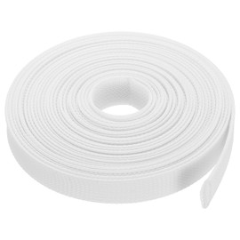 sourcing map Expandable Sleeving,1 3/16-inch 25ft Cable Sleeve, White