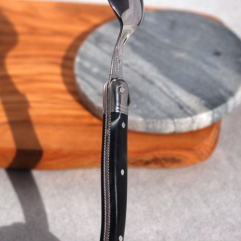 Lagulore ABS Handle, Teaspoon, Made in France, NERON, Black Marble