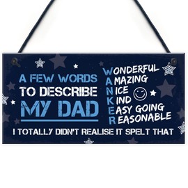 RED OCEAN FUNNY Dad Gifts Daddy Gifts From Daughter Funny For Dad Gift For Him Keepsake Plaque