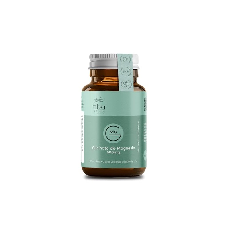 Glicinato de Magnesio 500mg Cápsulas Veganas TIBA SALUD
