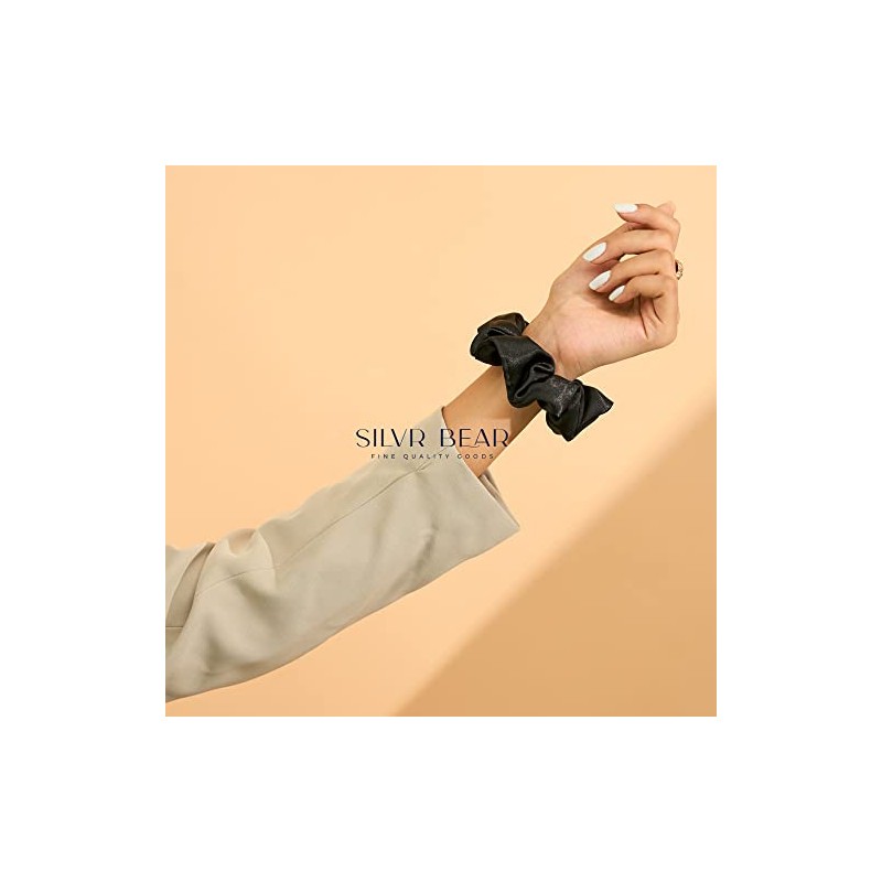 SILVR BEAR Luxury Satin Scrunchies for Women, 8 pack