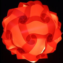 Lightingsky DIY IQ Jigsaw Puzzle Lamp Shade Ceiling Pendant Lampshade Kit with 15 Feet Hanging Cord (Red, XL-16 inch)