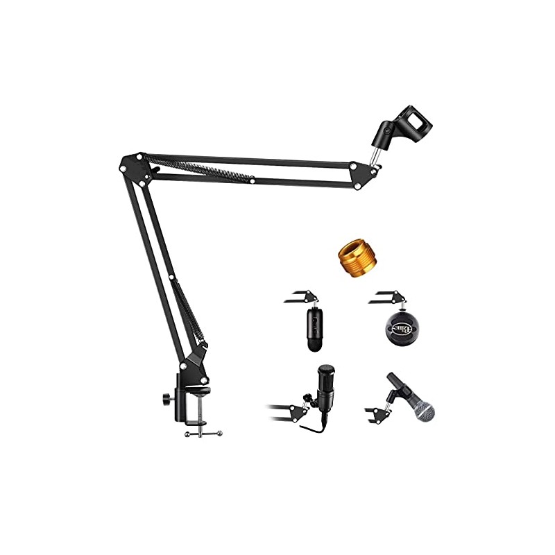 Soporte de Micrófono Adjustable con Brazo de Suspension Boom Tijera,BONKEEY