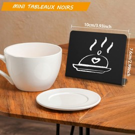 JMIATRY Pack of 40 Small Chalkboards for Labelling, 100 x 76 mm, Buffet Signs, Mini Boards for Labelling, Reserved Signs Catering for Prices, Weddings, Parties, Bakeries