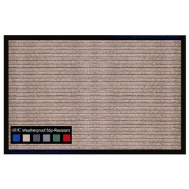 A1HC Indoor Outdoor Mat, Front and Back Entrance Welcome Mats, Large Front Door Patio Mats 36X60 Inches, Garage Mats, Office Mats, Non-Slip Easy Clean Entrance Washable Large Size Doormats, Beige