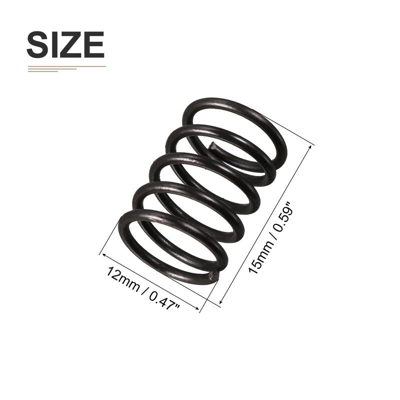 DTGN 1.2x12x15mm(DxODxL) Compression Spring - 10Pack - Good for Machinery