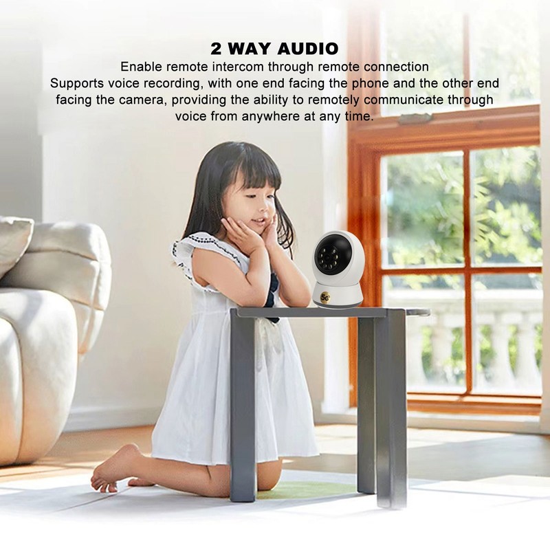 Home Security Camera 1080P WiFi PTZ Camera with 360 Degree