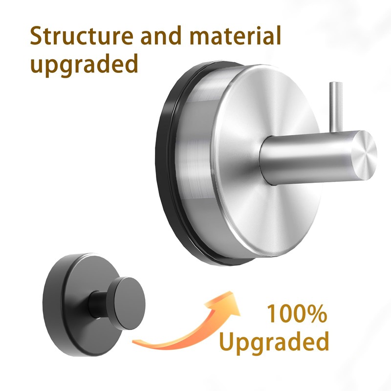 Gabeerso Suction Hooks Towel Hooks for Bathroom No-Drill Stainless Steel