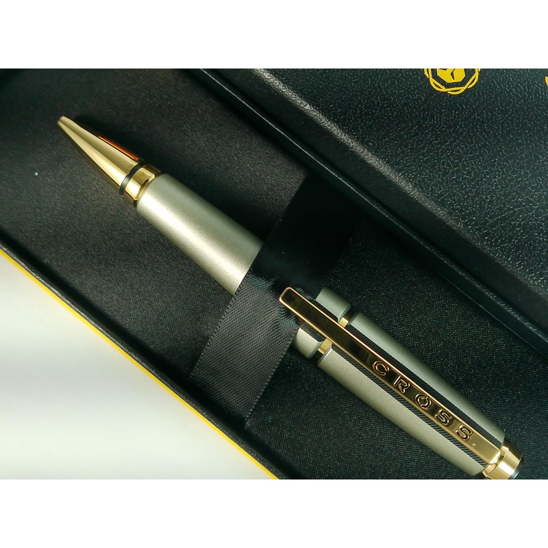 Cross Edge Sonic Titanium Lacquer with Gold PVD Appointments Rollerball