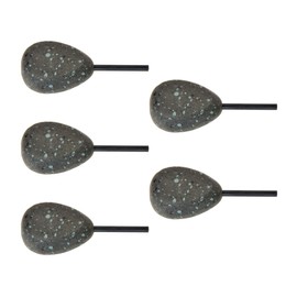 5 Pcs Green Color Carp Fishing Weights Sinkers Material Lead Flat Pear Inline Equipment Accessories Gear Tackle Kit Coated Tapered Ideal for Surf Fishing Pier Bank Fishing Saltwater